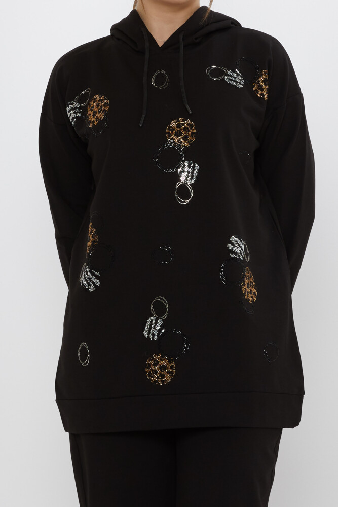 Tracksuit Set Stone Patterned Black - 17898 | KAZEE (Set of 3 M-L-XL) - 4