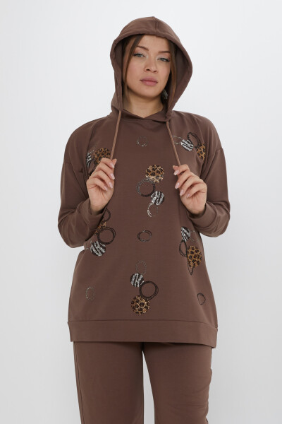Tracksuit Set Stone Patterned Brown - 17898 | KAZEE (Set of 3 M-L-XL) - 4