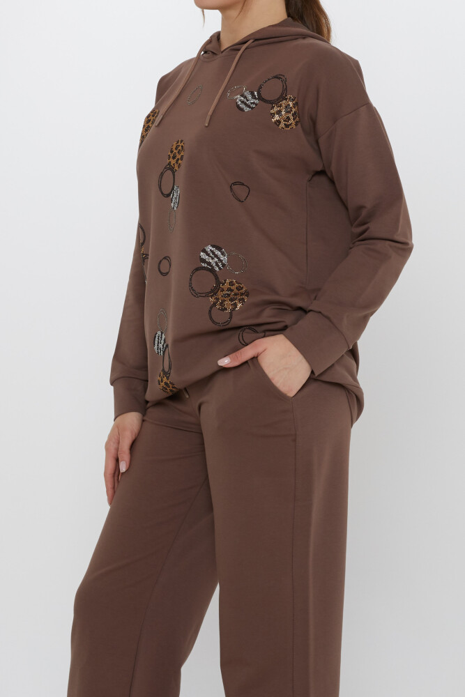 Tracksuit Set Stone Patterned Brown - 17898 | KAZEE (Set of 3 M-L-XL) - 6