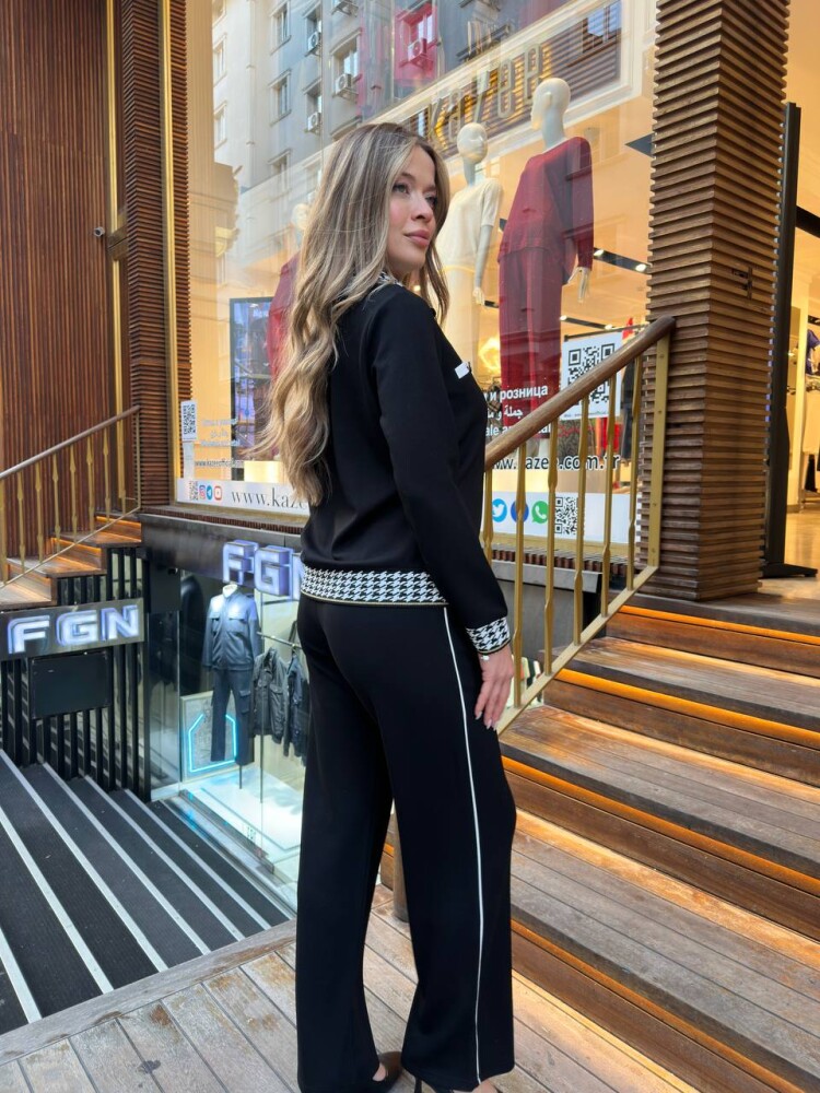 Tracksuit Set Button Detail, Black - 17957 | KAZEE (3-Piece Set L-XL-2XL) - 6