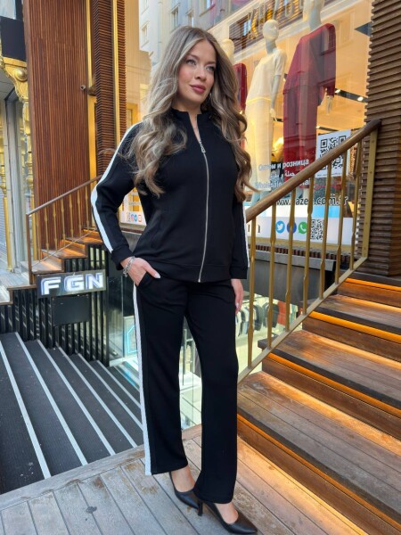 Tracksuit Set with Zipper Black - 17959 | KAZEE (3-Piece Set M-L-XL) - KAZEE