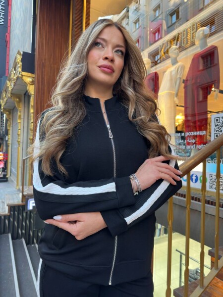 Tracksuit Set with Zipper Black - 17959 | KAZEE (3-Piece Set M-L-XL) - 3