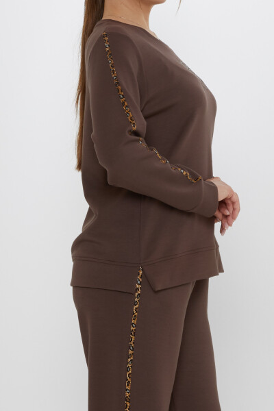 Tracksuit Strip Stone Embroidered Brown - 17902 | KAZEE (Set of 3 L-XL-2XL) - 5