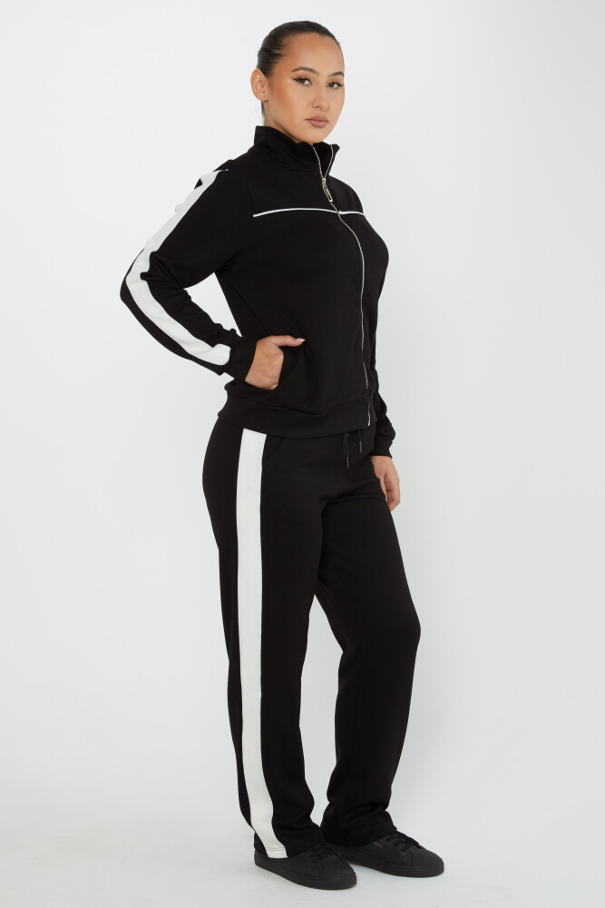 Trainingsanzug-Set mit Bindedetail und Taschen Schwarz – 17556 | KAZEE (4er-Set M-L-XL-2XL) - 1