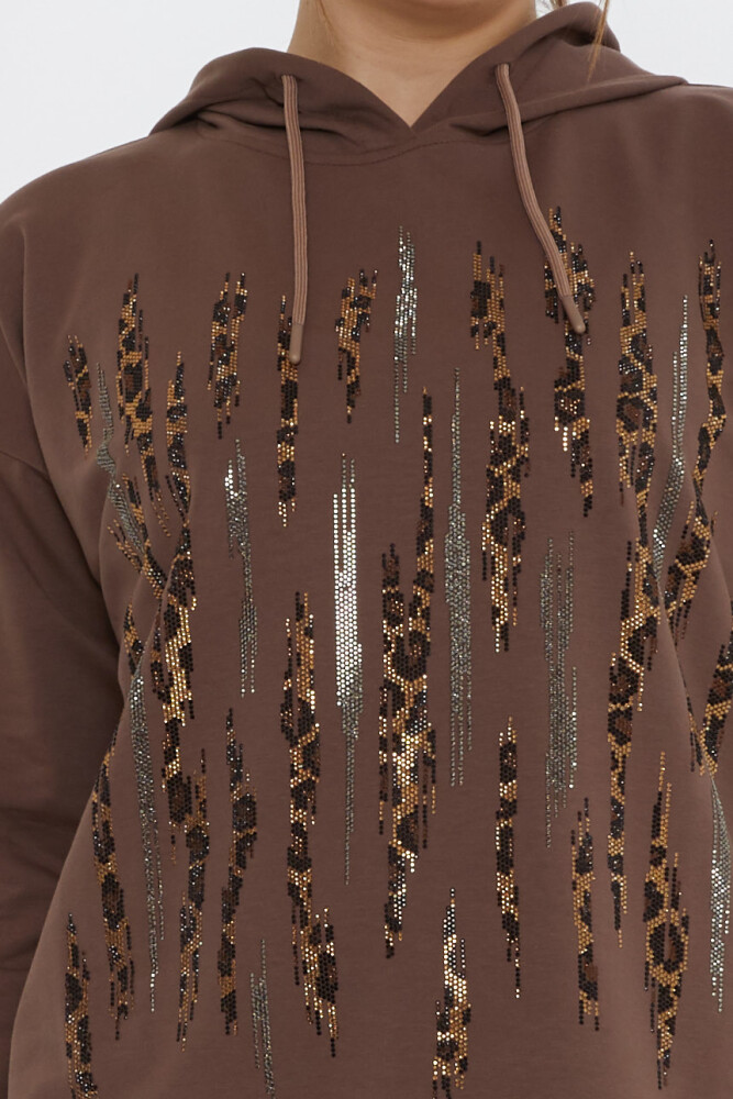 Trainingsanzug Leopard Stone Embroidered Braun - 17901 | KAZEE (3er-Set M-L-XL) - 5