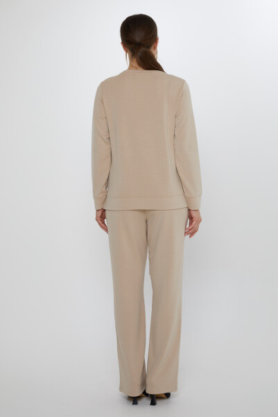 Trainingsanzug-Set mit Taschendetail Beige – 17886 | KAZEE (3er-Set M-L-XL) - 7