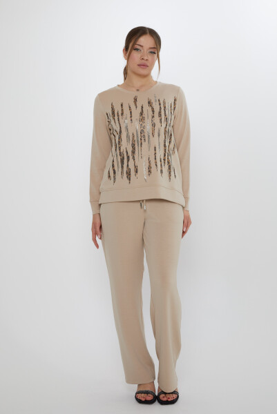 Trainingsanzug-Set mit Taschendetail Beige – 17886 | KAZEE (3er-Set M-L-XL) - KAZEE 