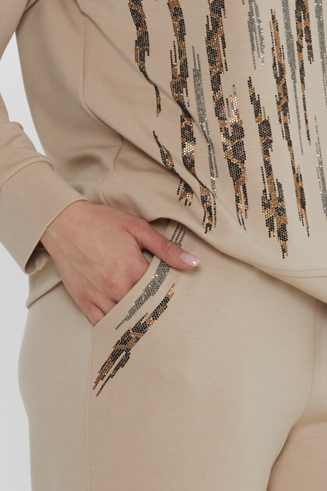 Trainingsanzug-Set mit Taschendetail Beige – 17886 | KAZEE (3er-Set M-L-XL) - 6