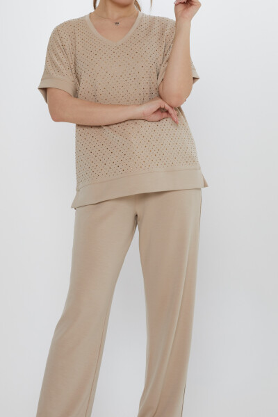 Trainingsanzug-Set Stone Embroidered Beige – 17867 | KAZEE (3er-Set L-XL-2XL) - 3