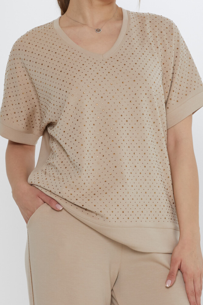 Trainingsanzug-Set Stone Embroidered Beige – 17867 | KAZEE (3er-Set L-XL-2XL) - 4