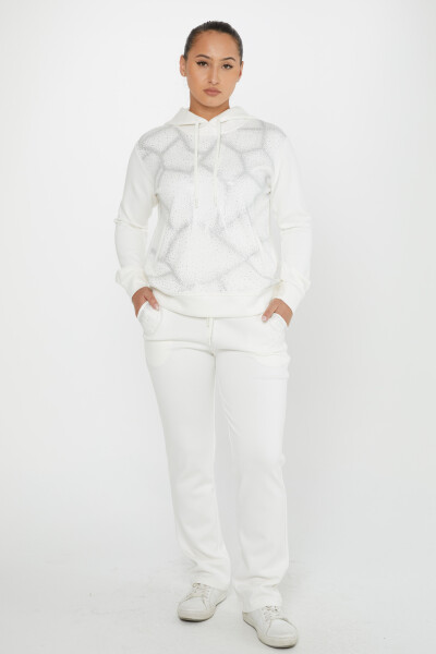 Set Trening Stone Brodat Cu Glugă Ecru - 17557 | KAZEE (Set de 4 S-M-L-XL) - 1