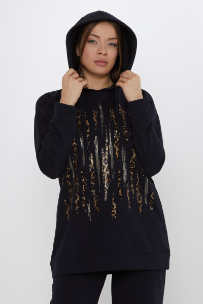 Trening Leopard Stone Brodat Bleumarin - 17901 | KAZEE (Set de 3 M-L-XL) - 3