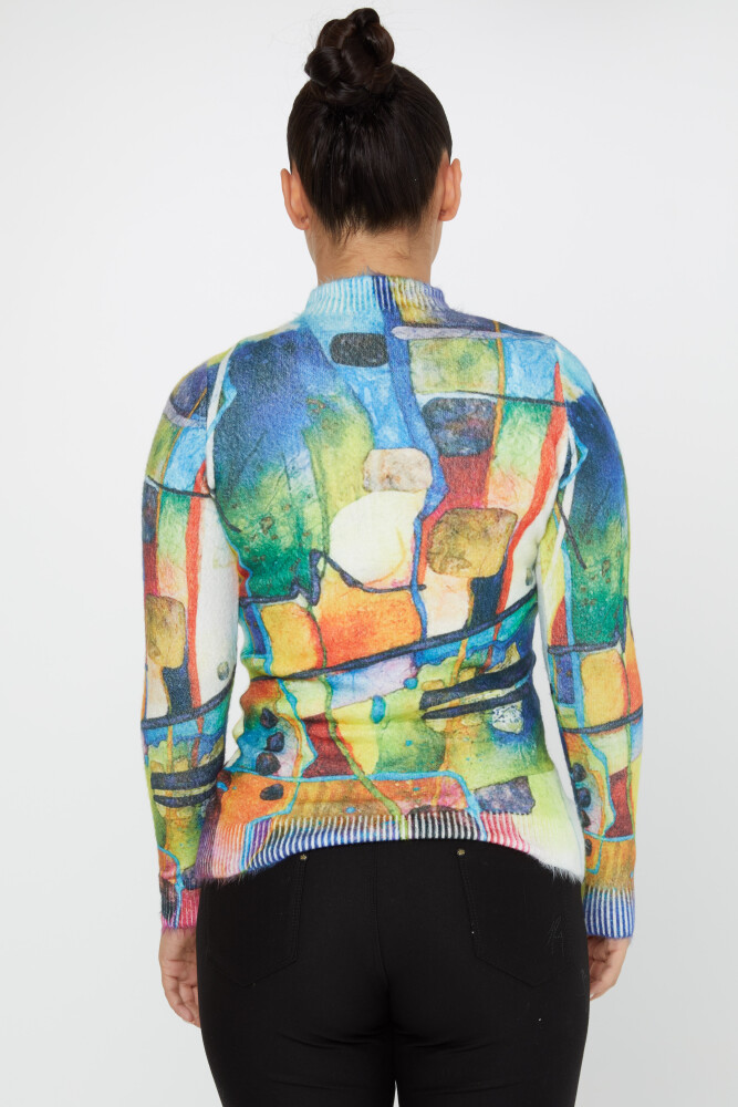 Pull Angora à Manches Longues Brodé Pierres et Motifs - 50012 | KAZEE (Lot de 2 S-M) - 4