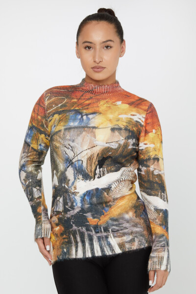 Pull Angora à Manches Longues Brodé Pierres et Motifs - 50018 | KAZEE (Lot de 2 S-M) - Kazee (1)