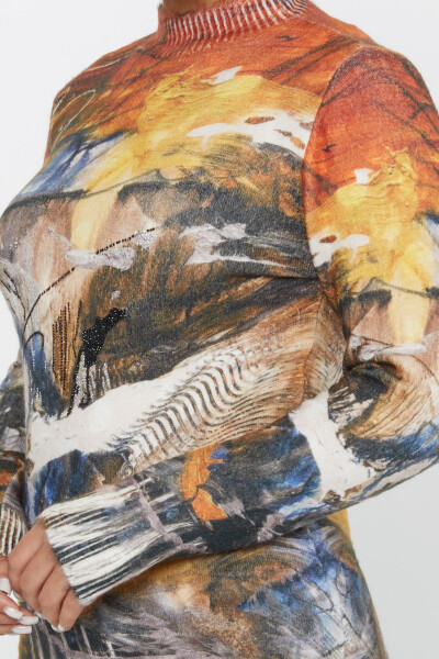 Pull Angora à Manches Longues Brodé Pierres et Motifs - 50018 | KAZEE (Lot de 2 S-M) - 4