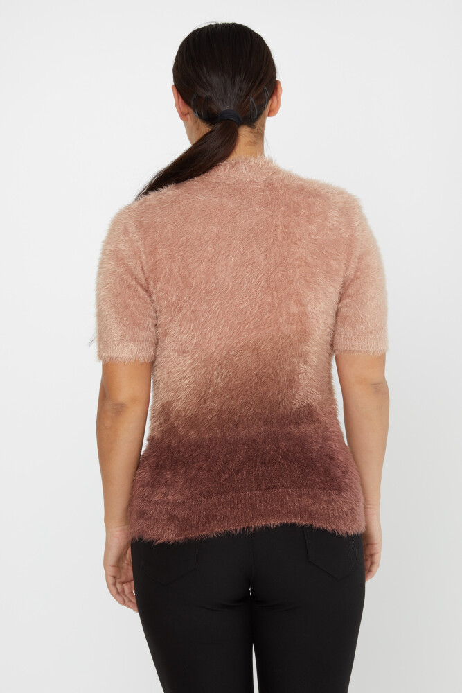Pull Angora Manches Courtes Col Montant Marron - 31014 | KAZEE (Lot de 3 S-M-L) - 5