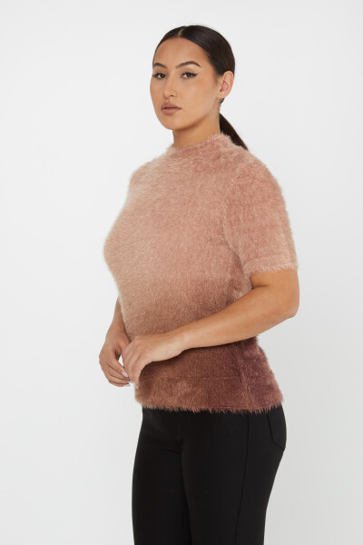 Pull Angora Manches Courtes Col Montant Marron - 31014 | KAZEE (Lot de 3 S-M-L) - 2