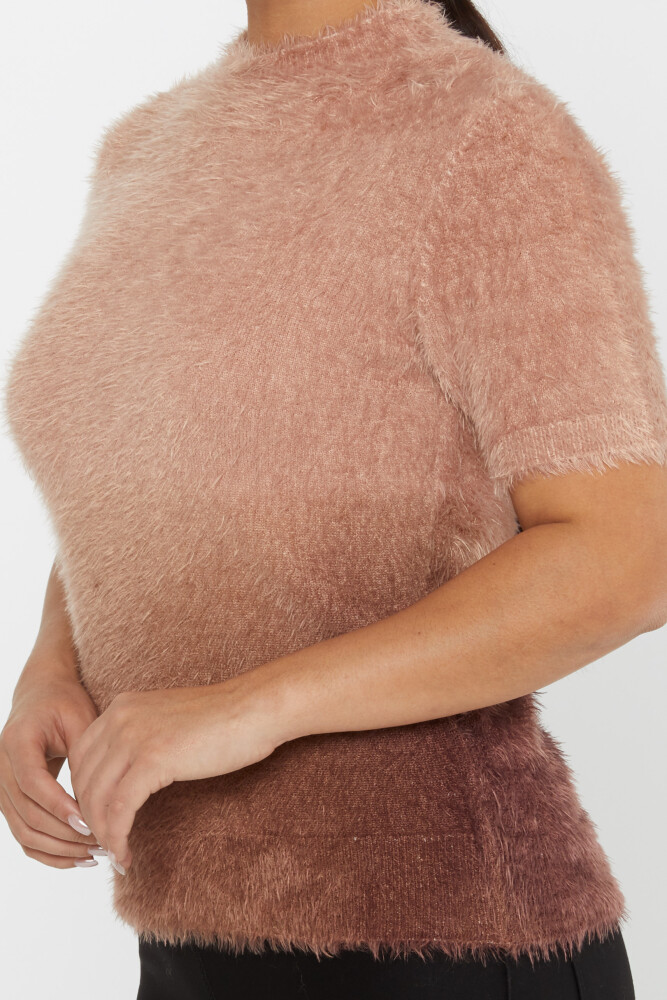 Pull Angora Manches Courtes Col Montant Marron - 31014 | KAZEE (Lot de 3 S-M-L) - 4