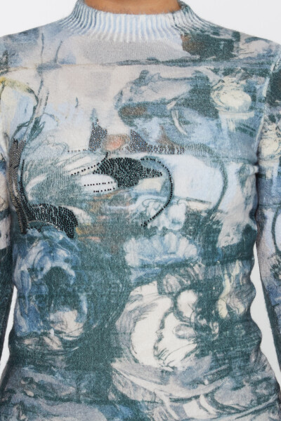 Pull Angora à manches longues avec broderie pierre numérique - 50022 | KAZEE (Lot de 2 S-M) - 4