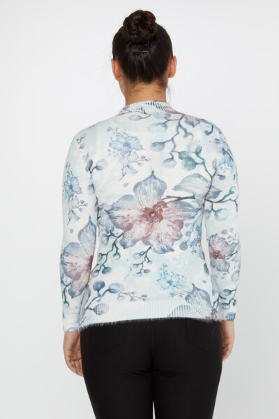 Pull Angora à Motifs Floraux Manches Longues Ecru - 50010 | KAZEE (Lot de 2 S-M) - 4