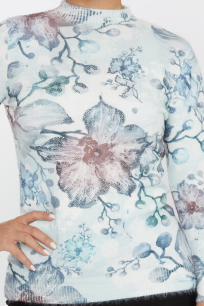 Pull Angora à Motifs Floraux Manches Longues Ecru - 50010 | KAZEE (Lot de 2 S-M) - 3