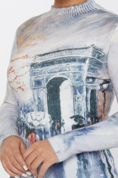 Pull Angora à Manches Longues Brodé Pierre Bleu - 50023 | KAZEE (Lot de 2 S-M) - 3