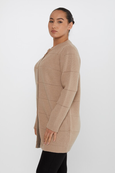 Tricots Cardigan Bouton Détaillé Perforé Beige - 30643 | KAZEE (Lot de 3 M-L-XL) - Kazee (1)