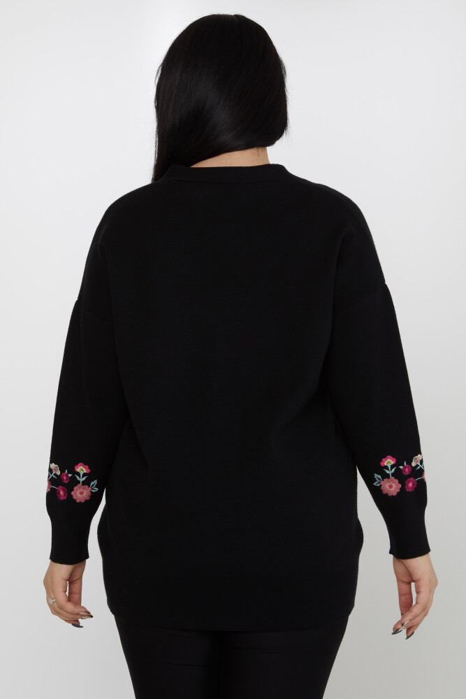 Cardigan en Maille Bouton Brodé Floral Détaillé Noir - 31197 | KAZEE (Lot de 3 L-XL-2XL) - 5