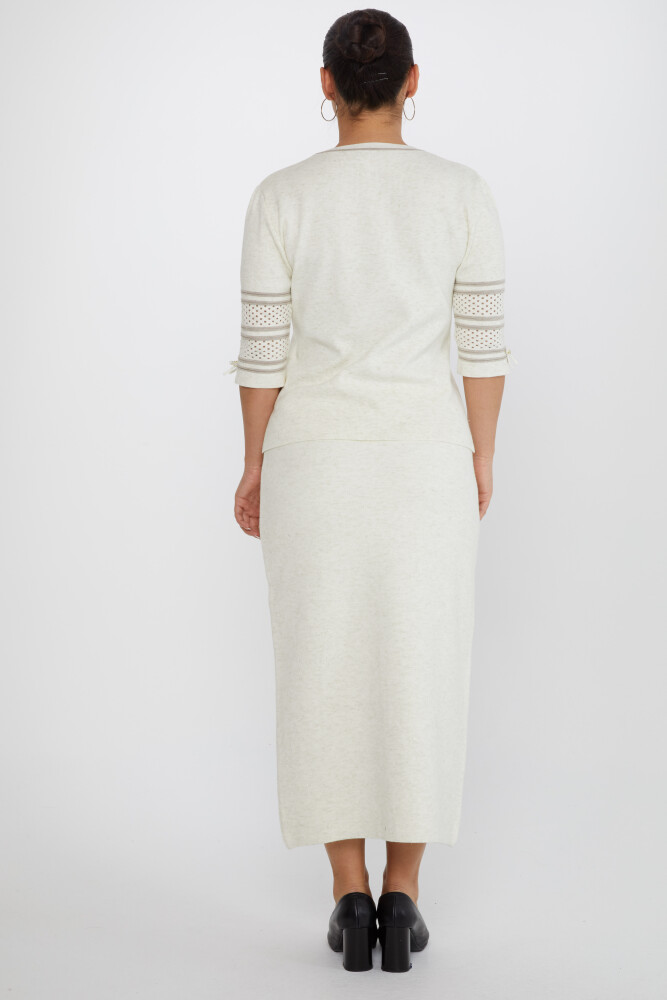 Jupe en maille boutonnée avec détails délavés écru - 31631 | KAZEE (Lot de 3 L-XL-2XL) - 5