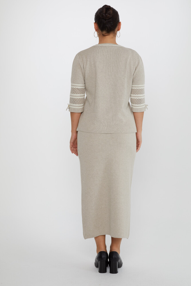 Jupe en tricot avec boutons et détails en vison délavé - 31631 | KAZEE (Lot de 3 L-XL-2XL) - 5