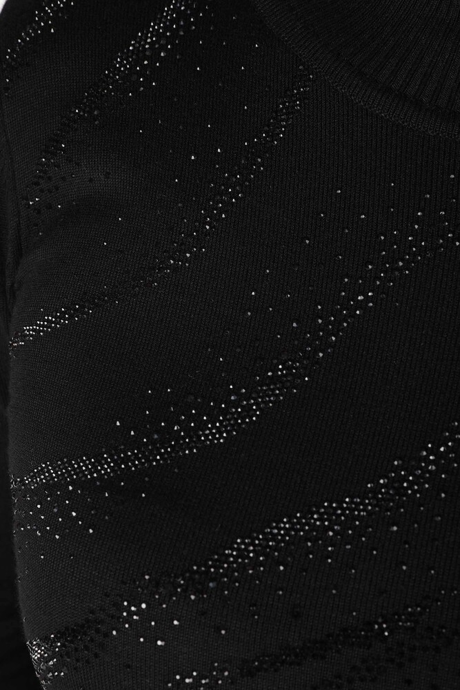 Pull En Maille À Motifs Pierre Brodée Noir - 30636 | KAZEE (Lot de 4 M-L-XL-2XL) - 3