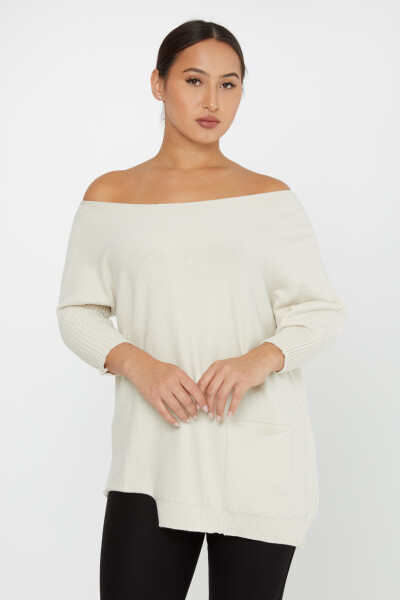 Pull en tricot avec poches à épaules dénudées Pierre - 30237 | KAZEE (Lot de 3 M-L-XL) - Kazee