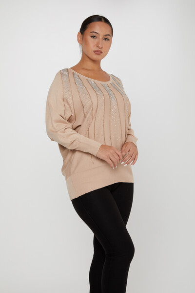 Pull en tricot manches chauve-souris poudre brodée de pierre - 30675 | KAZEE (Lot de 4 L-XL-2XL-3XL) - Kazee
