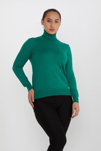Pull en maille à manches longues et col roulé Vert - 11122 | KAZEE (Lot de 3 S-M-L) - Kazee (1)