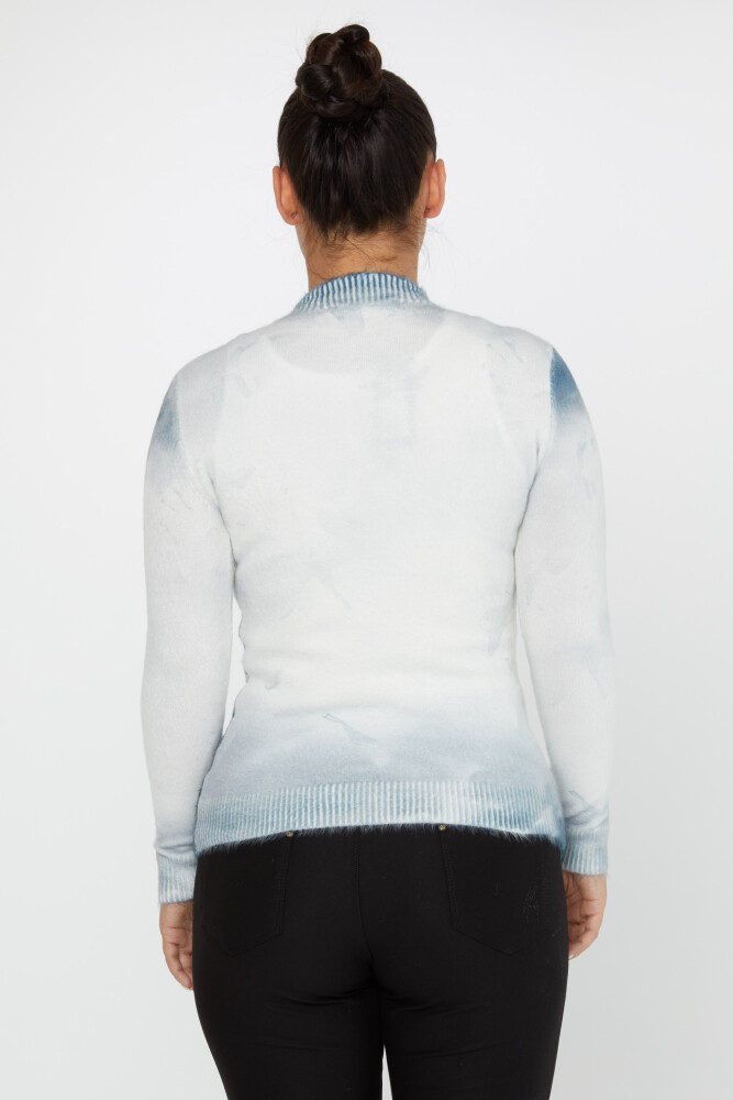 Tricotaje Angora cu modele guler stand albastru - 50019 | KAZEE (Set de 2 S-M) - 4