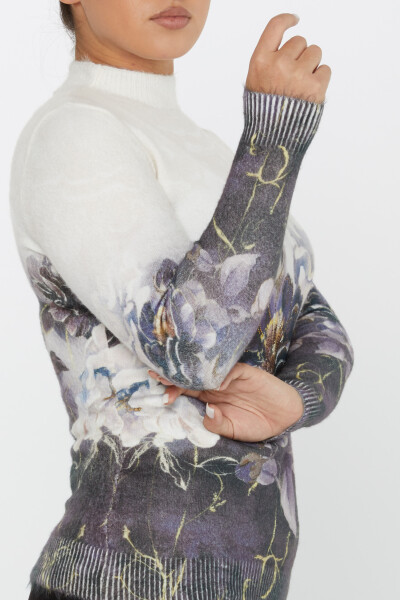 Tricotaje Angora Floral Stone Brodate Ecru - 50016 | KAZEE (Set de 2 S-M) - 4