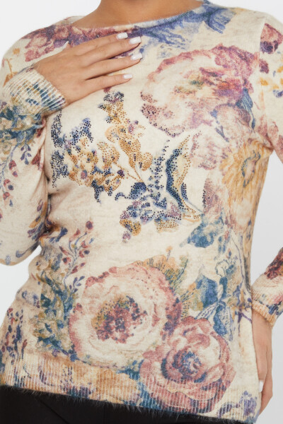 Tricotaj Angora Mâneci Lungi Decolteu Crew Ecru - 50015 | KAZEE (Set de 2 L-XL) - 3