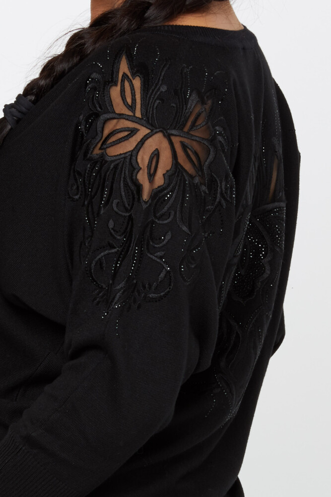 Tricotaj Pulover Brodat Piatra Model Negru - 30924 | KAZEE (Set de 4 M-L-XL-2XL) - 5