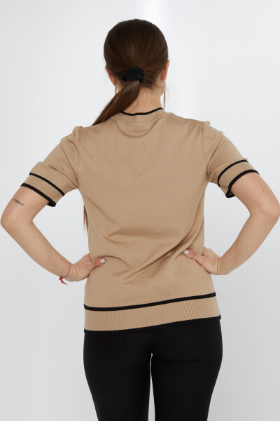 Tricotaj Pulover Broșă Detaliată Bej-Negru - 31292 | KAZEE (Set de 4 M-L-XL-2XL) - 5