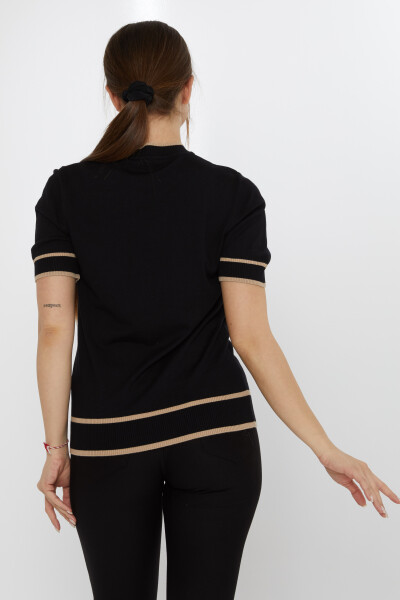 Tricotaj Pulover Broșă Detaliată Negru-Bej - 31292 | KAZEE (Set de 4 M-L-XL-2XL) - 5