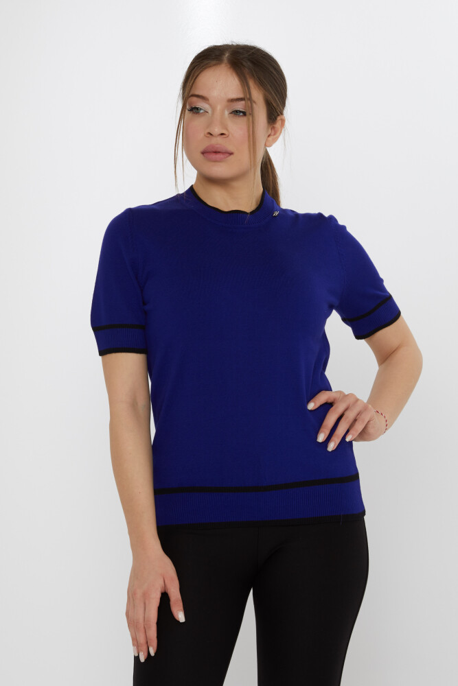 Tricotaj Pulover Broșă Detaliată Saxa-Negru - 31292 | KAZEE (Set de 4 M-L-XL-2XL) - 2