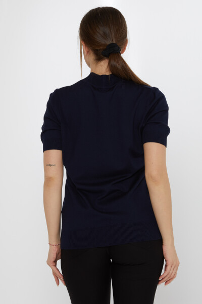 Tricotaj Pulover Colorat Stone Brodat Bleumarin - 30078 | KAZEE (Set de 4 L-XL-2XL-3XL) - 5