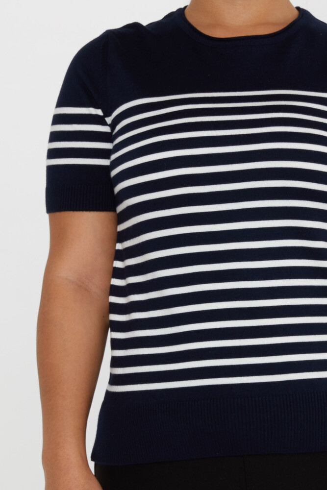 Tricoturi Pulover Dungi Maneca Scurta Bleumarin - 30396 | KAZEE (Set de 4 M-L-XL-2XL) - 4