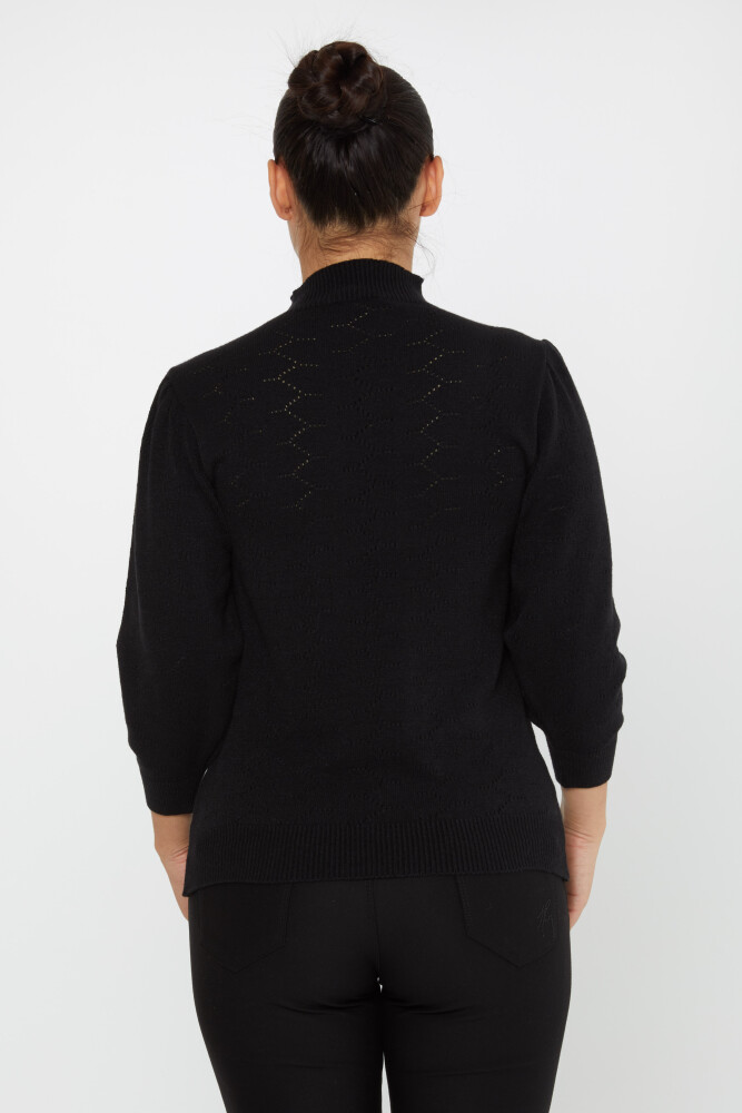 Tricotaj Pulover Model Balon Maneca Negru - 30341 | KAZEE (Set de 4 S-M-L-XL) - 6