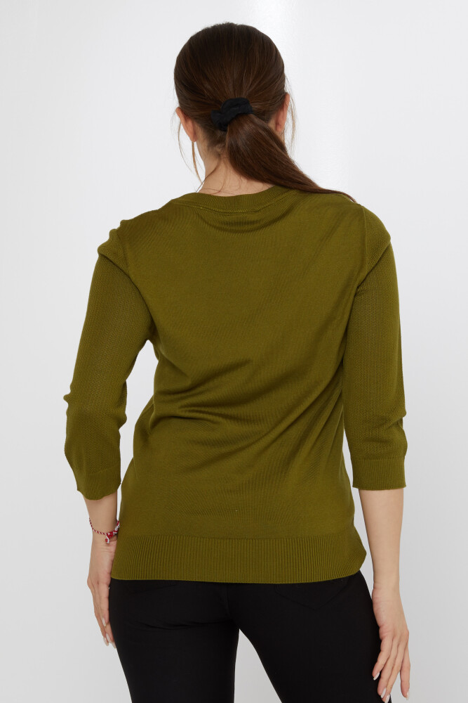 Tricotaj Pulover Guler Stand Verde Inchis - 30258 | KAZEE (Set de 3 S-M-L) - 5