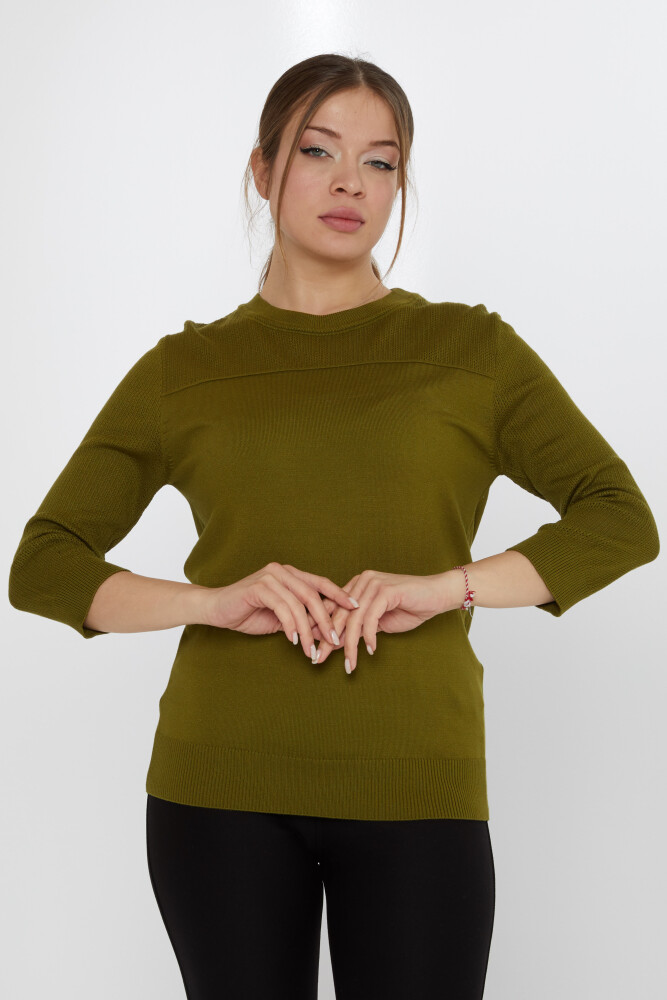 Tricotaj Pulover Guler Stand Verde Inchis - 30258 | KAZEE (Set de 3 S-M-L) - 2