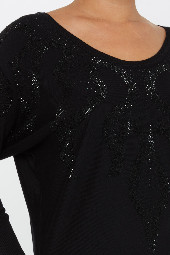 Tricoturi Pulover Maneca lunga Pietra Brodata Negru - 30996 | KAZEE (Set de 2 M-L) - 4