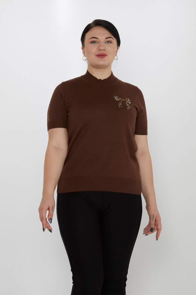 Tricotaj Pulover Panglică Detaliată Model American Maro - 31549 | KAZEE (Set de 3 L-XL-2XL) - 1