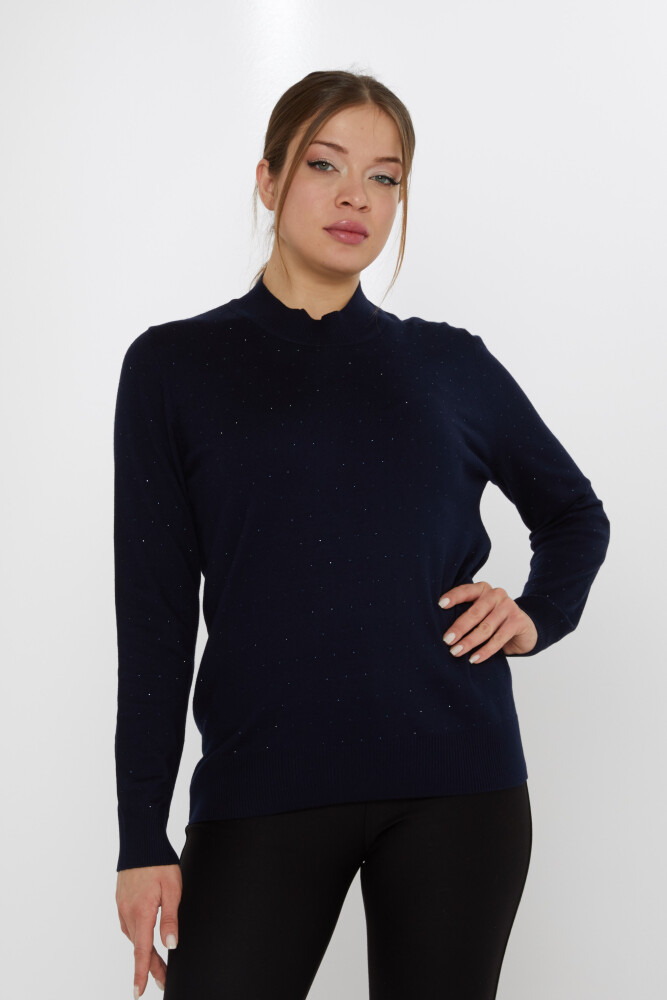 Tricotaj Pulover Stone Brodat Bleumarin - 31513 | KAZEE (Set de 3 L-XL-2XL) - 1