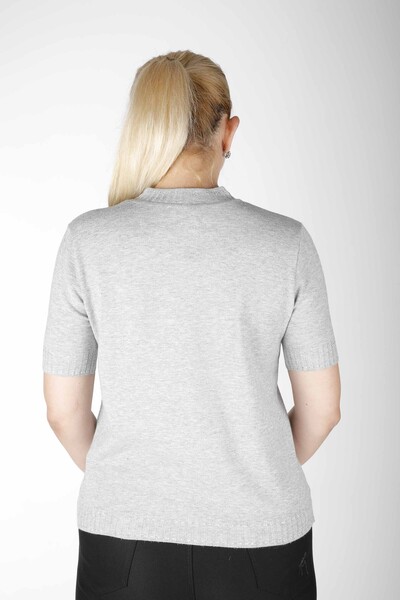 Tricoturi Pulover Sclipici Maneca scurta Gri - 31028 | KAZEE (Set de 4 M-L-XL-2XL) - 5